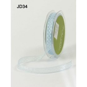 Ruban transparent à pois blanc BLEU Ruban transparent à pois blanc BLEU