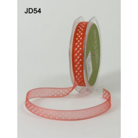 Ruban transparent à pois blanc ROUGE Ruban transparent à pois blanc ROUGE