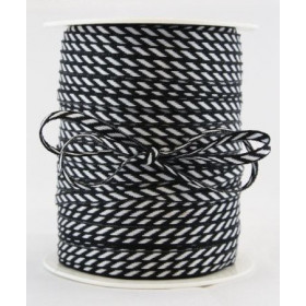 Ruban gros grain diagonal noir/blanc Ruban gros grain diagonal noir/blanc