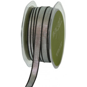 Ruban bord noir et centre argenté Ruban bord noir et centre argenté