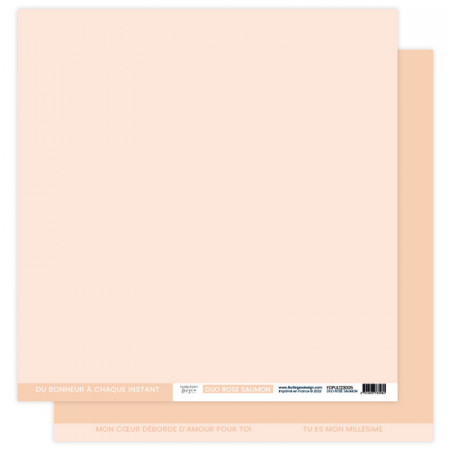 Papier uni FLORILEGES Duo Rose Saumon