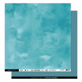 Papier uni N°42 Bleu Paon Papier uni N°42 Bleu Paon