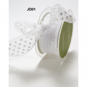 Ruban transparent à pois blanc BLANC - large Ruban transparent à pois blanc BLANC - large