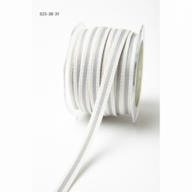 Ruban gros grain pointillé gris/blanc Ruban gros grain pointillé gris/blanc