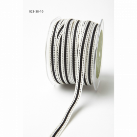 Ruban gros grain pointillé noir/blanc Ruban gros grain pointillé noir/blanc