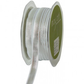 Ruban bord blanc et centre argenté Ruban bord blanc et centre argenté