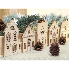 5 Silhouettes en bois Maison 5 Silhouettes en bois Maison