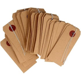 Tags kraft avec fil métallique Tags kraft avec fil métallique