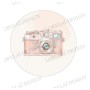 LORELAI DESIGN - Badge Appareil photo corail