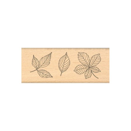 Tampon bois - Trois feuilles