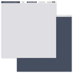 Papier uni FLORILEGES Duo Bleu denim Papier uni FLORILEGES Duo Bleu denim