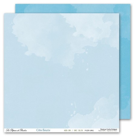 Papier Côté fleurie - ADD ON - Faux uni bleu