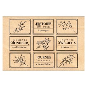 Tampon bois - Etiquettes précieuses
