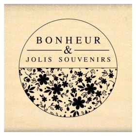 Tampon bois - Bulle fleurie