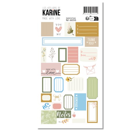 Etiquettes autocollantes - MADE WITH LOVE