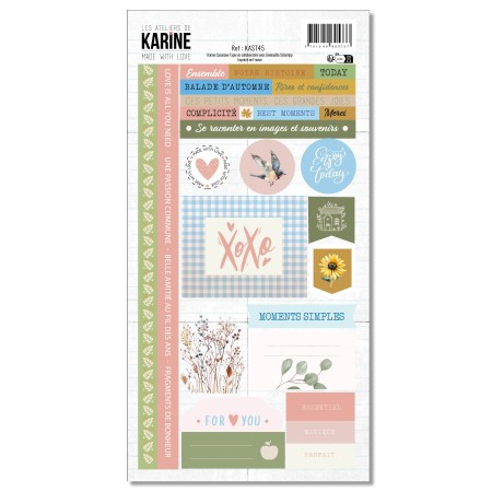 Planche d'autocollants fantaisies - MADE WITH LOVE