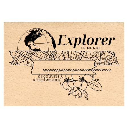 Tampon bois - Explorer le monde