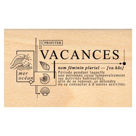 Tampon bois - Composition Vacances
