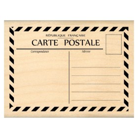 Tampon bois - Petite carte postale