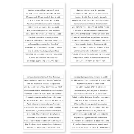 4 planches Stickers Phrases Voyageuses