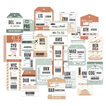 Die Cuts Etiquettes Voyage HORIZONS