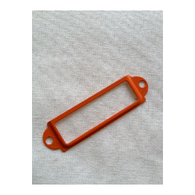 Porte étiquette métallique rectangle: orange Porte étiquette métallique rectangle: orange