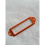 Porte étiquette métallique rectangle: orange