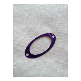 Porte étiquette métallique ovale: aubergine Porte étiquette métallique ovale: aubergine