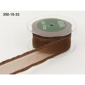 Ruban transparent à volant MARRON large Ruban transparent à volant MARRON large