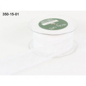 Ruban transparent à volant BLANC large Ruban transparent à volant BLANC large