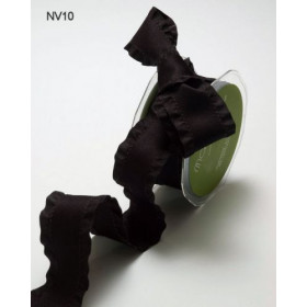 Ruban faux suede avec volant NOIR large Ruban faux suede avec volant NOIR large