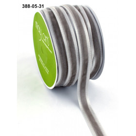 Ruban velours bords satin GRIS Ruban velours bords satin GRIS