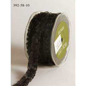 Ruban transparent froissé et cousu NOIR Ruban transparent froissé et cousu NOIR