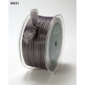 Ruban transparent ligné NOIR ARGENT Ruban transparent ligné NOIR ARGENT