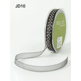 Ruban transparent à pois blanc NOIR Ruban transparent à pois blanc NOIR